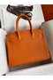 Hermes Birkin 25 Handmade Bag In Orange Clemence Leather Replica