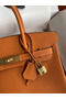 Hermes Birkin 25 Handmade Bag In Orange Clemence Leather Replica