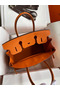 Hermes Birkin 25 Handmade Bag In Orange Clemence Leather Replica