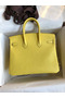 Hermes Birkin 25 Retourne Handmade Bag In Lime Swift Calfskin Replica