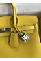 Hermes Birkin 25 Retourne Handmade Bag In Lime Swift Calfskin Replica