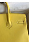Hermes Birkin 25 Retourne Handmade Bag In Lime Swift Calfskin Replica