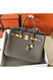 Hermes Birkin 30 Handmade Bag In Etain Clemence Leather Replica