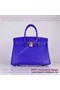 Hermes Birkin 30CM Tote Bag Blue Clemence Leather H6088 Gold Replica