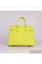 Hermes Birkin 30CM Tote Bags Lemon Clemence Leather Silver Replica