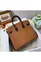 Hermes Birkin Bag Original Leather 35CM Color matching 17888 Brown&Dark Brown Replica