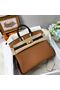Hermes Birkin Bag Original Leather 35CM Color matching 17888 Brown&Dark Brown Replica