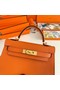 Hermes Kelly 19cm Shoulder Bags Epsom Leather KL19 Gold hardware orange Replica