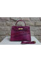 Hermes Kelly 32cm Shoulder Bag Purple Croco Patent Leather K32 Gold Replica