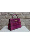 Hermes Kelly 32cm Shoulder Bag Purple Croco Patent Leather K32 Gold Replica