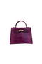 Hermes Kelly 32cm Shoulder Bag Purple Croco Patent Leather K32 Gold Replica