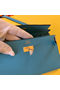 Hermes Kelly Classique To Go Wallet In Blue Du Nord Epsom Calfskin Replica