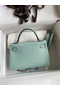 Hermes Kelly Mini II Sellier Handmade Bag In Vert D'eau Matte Alligator Leather Replica
