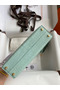 Hermes Kelly Mini II Sellier Handmade Bag In Vert D'eau Matte Alligator Leather Replica
