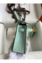 Hermes Kelly Mini II Sellier Handmade Bag In Vert D'eau Matte Alligator Leather Replica