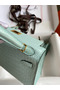 Hermes Kelly Mini II Sellier Handmade Bag In Vert D'eau Matte Alligator Leather Replica