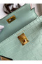 Hermes Kelly Mini II Sellier Handmade Bag In Vert D'eau Matte Alligator Leather Replica