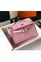 Hermes Kelly Pochette Bag In Mauve Sylvestre Epsom Leather Replica