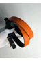 Hermes Mini Constance 24mm Reversible Belt Black/Orange Replica