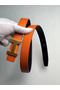 Hermes Mini Constance 24mm Reversible Belt Black/Orange Replica
