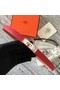 Hermes original epsom leather Kelly belt H069854 red silver plated metal Replica
