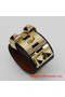2010 Hermes dark blue Leather Gold Bangle 1171 Replica