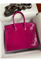 Hermes Birkin 35 Handmade Bag In Rose Scheherazade Crocodile Niloticus Shiny Skin Replica