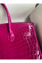 Hermes Birkin 35 Handmade Bag In Rose Scheherazade Crocodile Niloticus Shiny Skin Replica