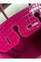 Hermes Birkin 35 Handmade Bag In Rose Scheherazade Crocodile Niloticus Shiny Skin Replica