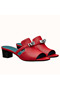 Hermes Candy 40mm Sandals In Red Calfskin Replica