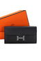 Hermes Constance Long Wallets Original Calfskin Leather A909 Black Replica