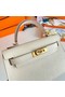 Hermes Kelly 19cm Shoulder Bags Epsom Leather KL19 Gold hardware Cream Replica