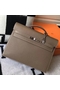 Hermes Kelly Depeche 38 Briefcase In Taupe Calfskin Replica