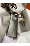 Hermes Kelly Mini II Sellier Handmade Bag In Pearl Grey Matte Alligator Leather Replica
