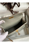 Hermes Kelly Mini II Sellier Handmade Bag In Pearl Grey Matte Alligator Leather Replica