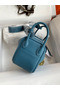 Hermes Mini Lindy Handmade Bag In Blue Jean Clemence Leather Replica