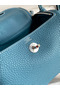 Hermes Mini Lindy Handmade Bag In Blue Jean Clemence Leather Replica