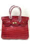 Hermes Birkin 25CM Tote Bag Croco Leather H25TCO Red Replica