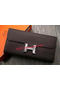 Hermes Constance Long Wallets Original Leather HA909 Brown Replica