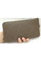 Hermes Evelyn Long Zip Wallet Litchi A808 Khaki Replica