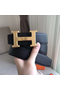 Hermes H Reversible Belt In Grey/Black Swift Leather Replica