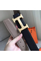 Hermes H Reversible Belt In Grey/Black Swift Leather Replica