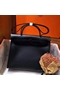 Hermes Herbag Zip 31cm Bag In Black Leather And Toile Replica
