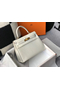 Hermes Kelly 25cm Handmade Bag In White Embossed Crocodile Leather Replica