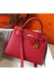 Hermes Kelly 25cm Sellier Bag In Red Epsom Leather Replica
