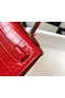 Hermes Kelly Mini II Bag In Red Embossed Crocodile Leather Replica