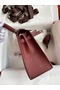 Hermes Kelly Sellier 25 Handmade Bag In Bordeaux Epsom Calfskin Replica