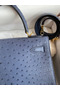 Hermes Kelly Sellier 28 Handmade Bag In Blue Iris Ostrich Leather Replica