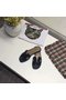 Hermes lady leather Slipper HO809HMJ black Replica