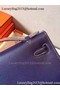 Hermes MINI Kelly 22cm Tote Bag Calfskin Leather K22 Blue Replica